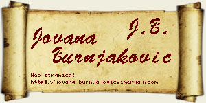 Jovana Burnjaković vizit kartica